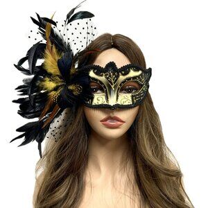 Women Costume Venetian mask Feather Masquerade Party Masks